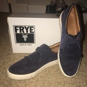 Frye Gemma Kiltie Navy Loafers